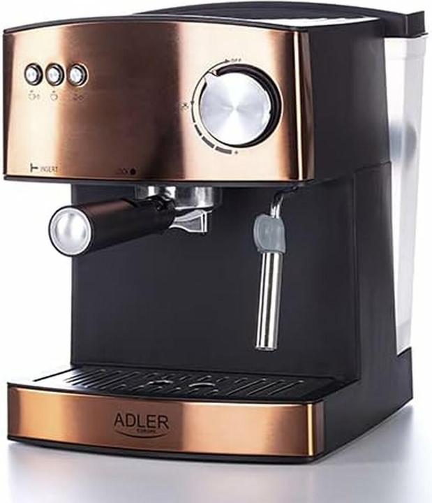 Produktbild Adler Espressomaschine AD 4404cr, Druck 15 bar, mit Milchaufschäumer, halbautomatisch, 850 W, Cooper