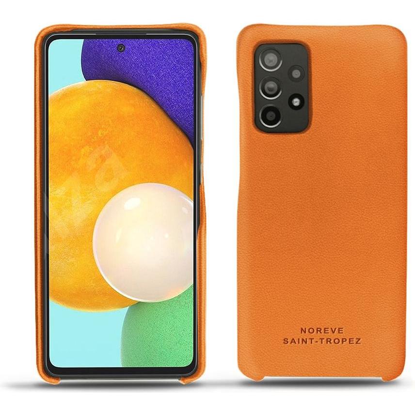 Noreve Lederschutzhülle (Samsung Galaxy A52), Smartphone Hülle, Orange