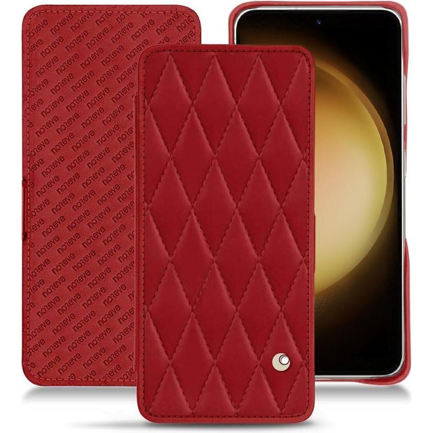 Noreve Lederschutzhülle horizontal (Samsung Galaxy S23+), Smartphone Hülle, Rot