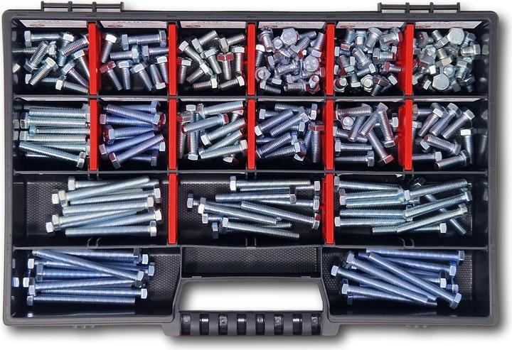 Produktbild Schraubenbox24 Sechskantschrauben Sortiment M6 // 6mm-60mm 200 tlg Schraubenbox DIN 933/ISO4017 (200 Schrauben pro Stück)
