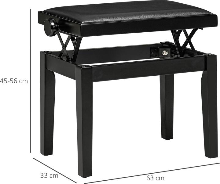 Actual product image Homcom Piano stool with non-slip foot pads (Drummer's seat)