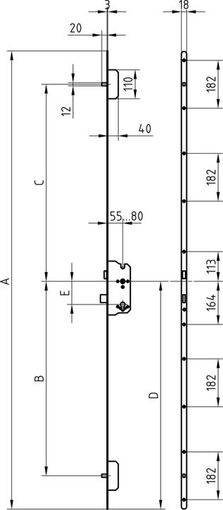 Actual product image Glutz Multi-point locks MINT 18920 SB PE
