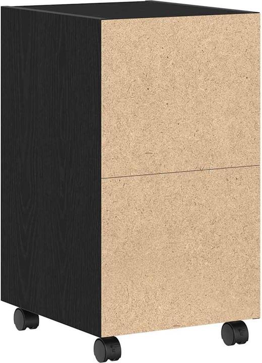 vidaXL Dressoir met wielen in zwart eiken 33x38x60 cm gemaakt van materiaal op houtbasis (33 x 38 x 60 cm)