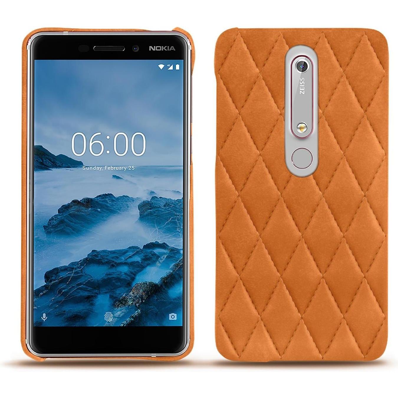 Noreve Lederschutzhülle (Nokia 6 (2018)), Smartphone Hülle, Orange
