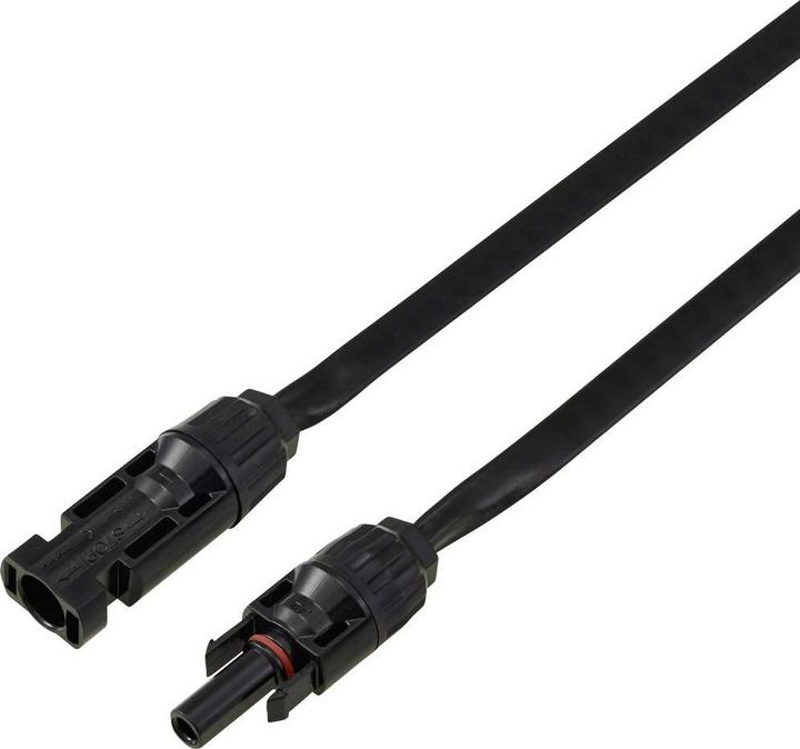 Produktbild Tru Components PV-Solarverlängerungs-Flachkabel, Stecker auf Buchse, Schwarz, 1 m TC-13805776