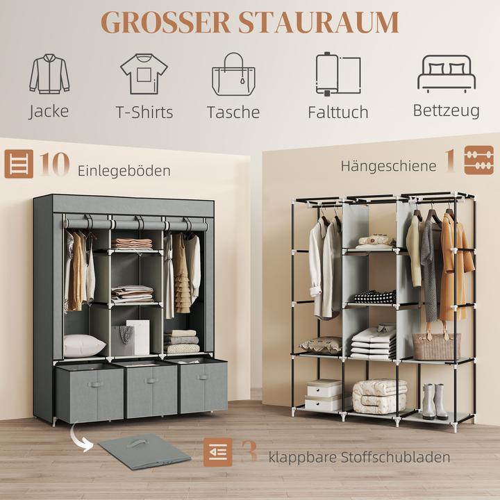 Image du produit Homcom Armoire en tissu (125 x 43 x 162,5 cm)