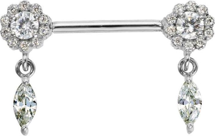 Image du produit Bijouteria Piercing poitrine (Cristallin, Acier chirurgical 316L)