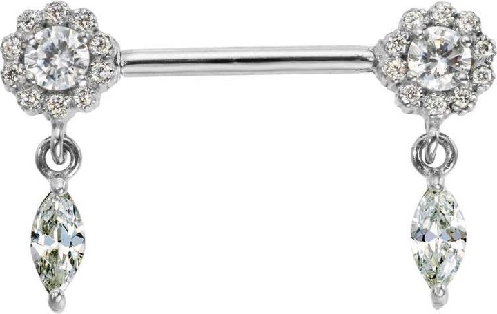 Produktbild Bijouteria Brustpiercing (Chirurgenstahl 316L, Kristall)