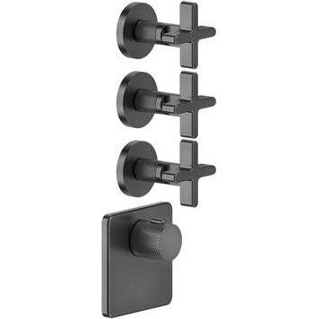 Gessi, Badarmatur, Inciso Wellness Fertigmontage-Set für 3/4 Hochleistungs Unterputz-Thermostat, vertikale Monta