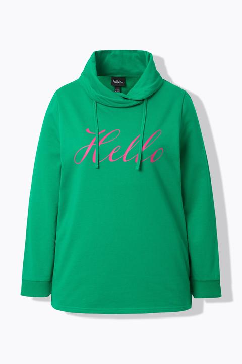Produktbild Ulla Popken Sweatshirt, Classic Fit, HELLO, Stehkragen (54)
