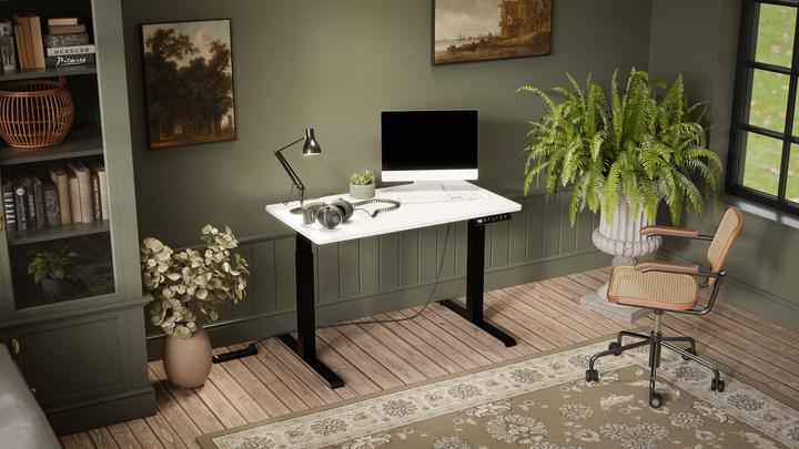 Image du produit Cama Bureau avec réglage électrique de la hauteur MOON 121x67x72-120 noir/blanc (121 x 67 x 120.20 cm)