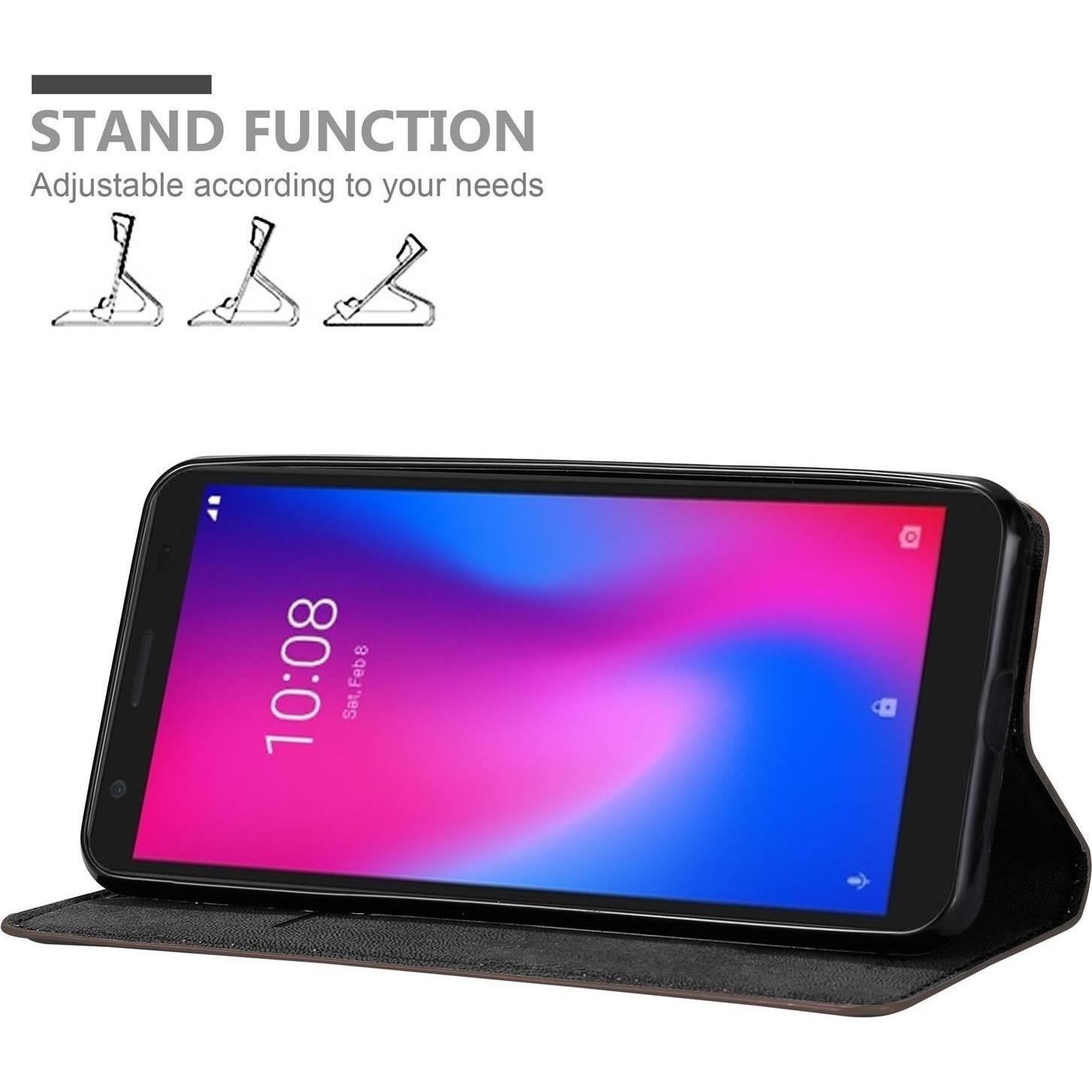 Thumbnail - Cadorabo Book Invisible Magnet Cover (ZTE Blade A3), Smartphone Hülle, Braun