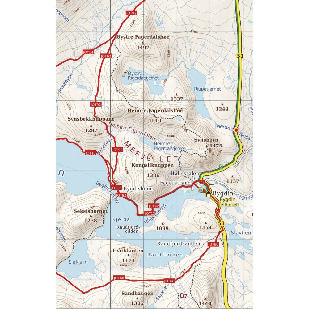 Thumbnail - Jotunheimen Ost, Wander - Radkte, Landkarte
