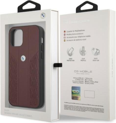 Produktbild BMW Etui BMHCP12MRSPPR iPhone 12/12 Pro 6,1" czerwony/red hardcase Leather Curve Perforate (Apple iPhone 12)
