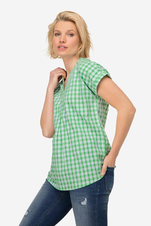 Produktbild Laurasøn Karobluse, oversized, Stehkragen, Halbarm, OEKO-TEX. (L)