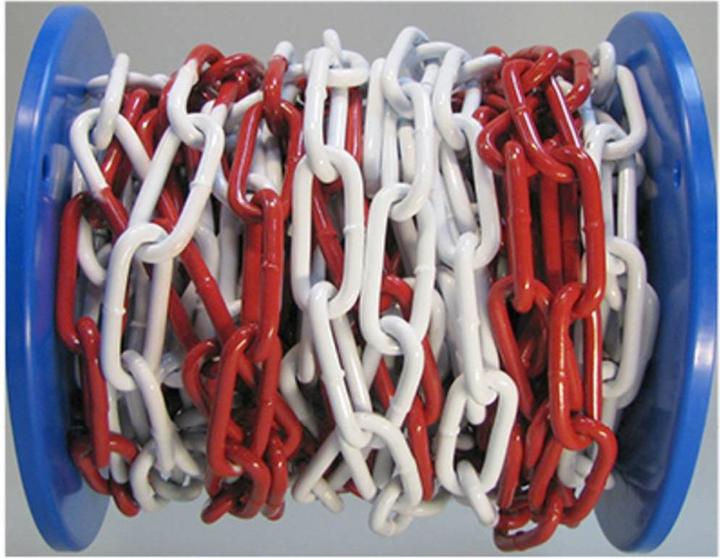 Produktbild Dörner + Helmer Rundstahlkette Rot, Weiss Stahl verzinkt 171930 15 m (171930) (15 m)