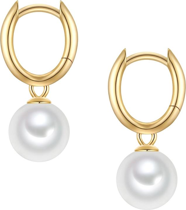 Produktbild Rafaela Donata Creolen Sterling Silber gelbgold Muschelkernperle weiss - 38608 (Sterling Silber)