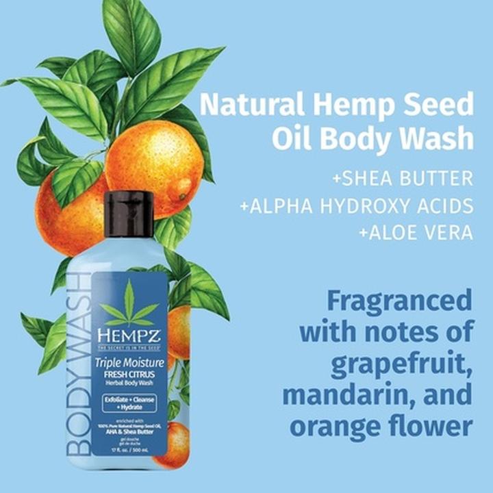 Produktbild Hempz Triple Moisture Body Wash Grapefruit & Pfirsich Feuchtigkeitsspendend für empfindliche Haut (1000 ml)