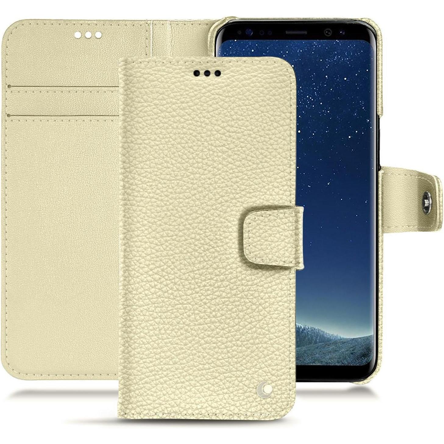 Noreve Lederschutzhülle Wallet (Samsung Galaxy S8), Smartphone Hülle, Weiss