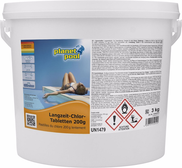 Planet Pool Compresse di cloro a lungo termine 200 g / 3 kg (3000 g)