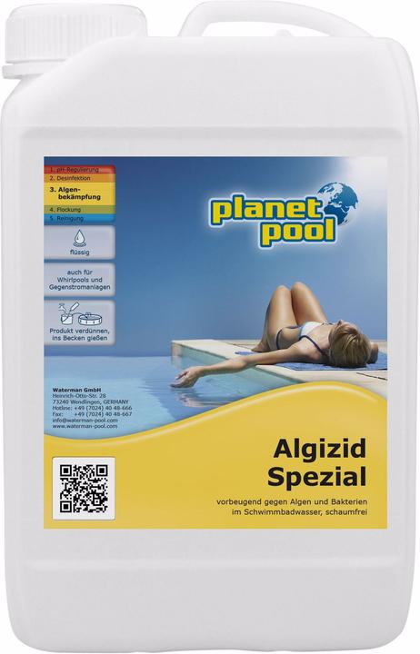 Planet Pool Algicide Liquide spécial, sans mousse 3 l (3000 g, 3000 ml)