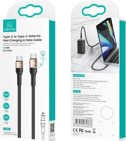 Produktbild Usams USB C — USB C (1 m, USB 2.0, 100 W)