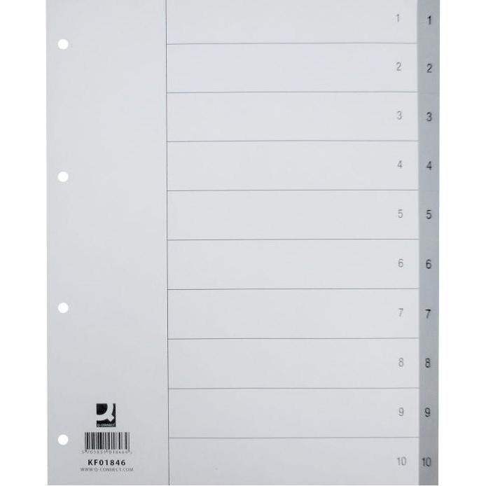 Q-Connect Grigio Accessori Per Classificatore, Register