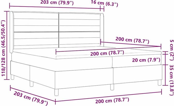 Produktbild vidaXL Boxspringbett (200 x 200 cm)