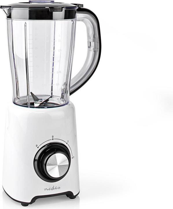 Produktbild Nedis Standmixer / 800 W / 1.5 l / Plastik / 2 Geschindigkeitsstufen / Schwarz / Weiss (800 W)