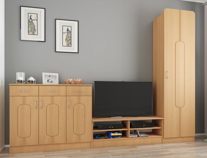 Actual product image VCM Wooden Set Hallway Furniture Coat Rack Coat Hooks Wardrobe Panel Balia