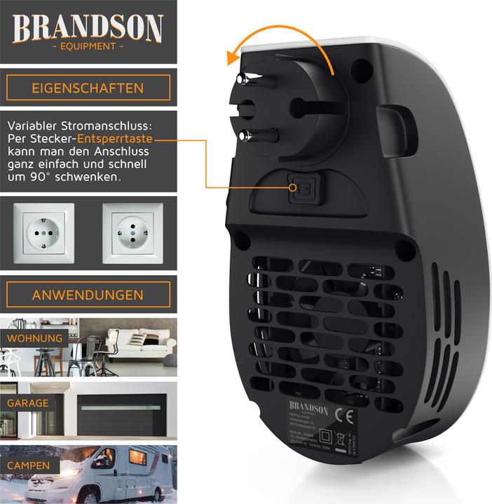 Produktbild Brandson Steckdosen Mini Heizlüfter (500 W)