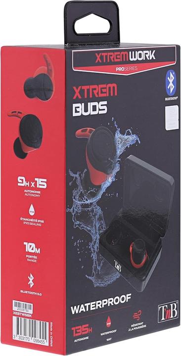 Immagine prodotto T'nB Cuffie intrauricolari Xtremework IPX5, BT5.0, 9 ore di riproduzione, 135 ore di batteria (9 h, Senza fili)