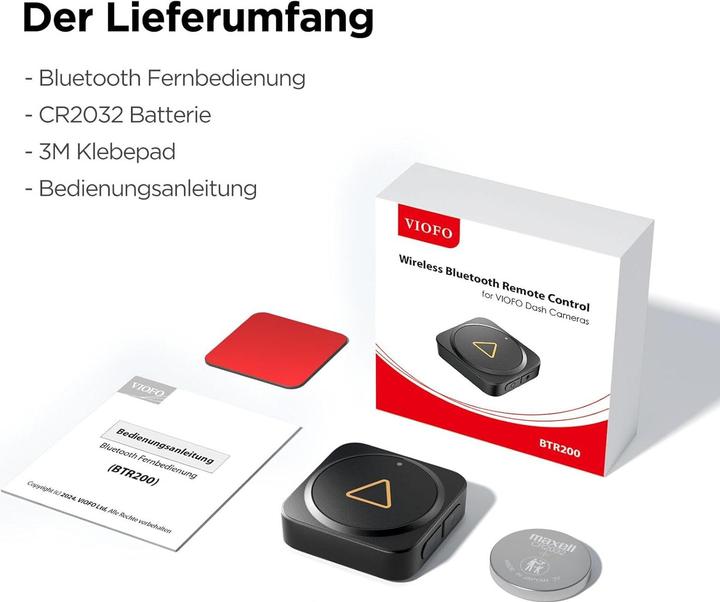 Actual product image Viofo Bluetooth Fernbedienung für Dashcams