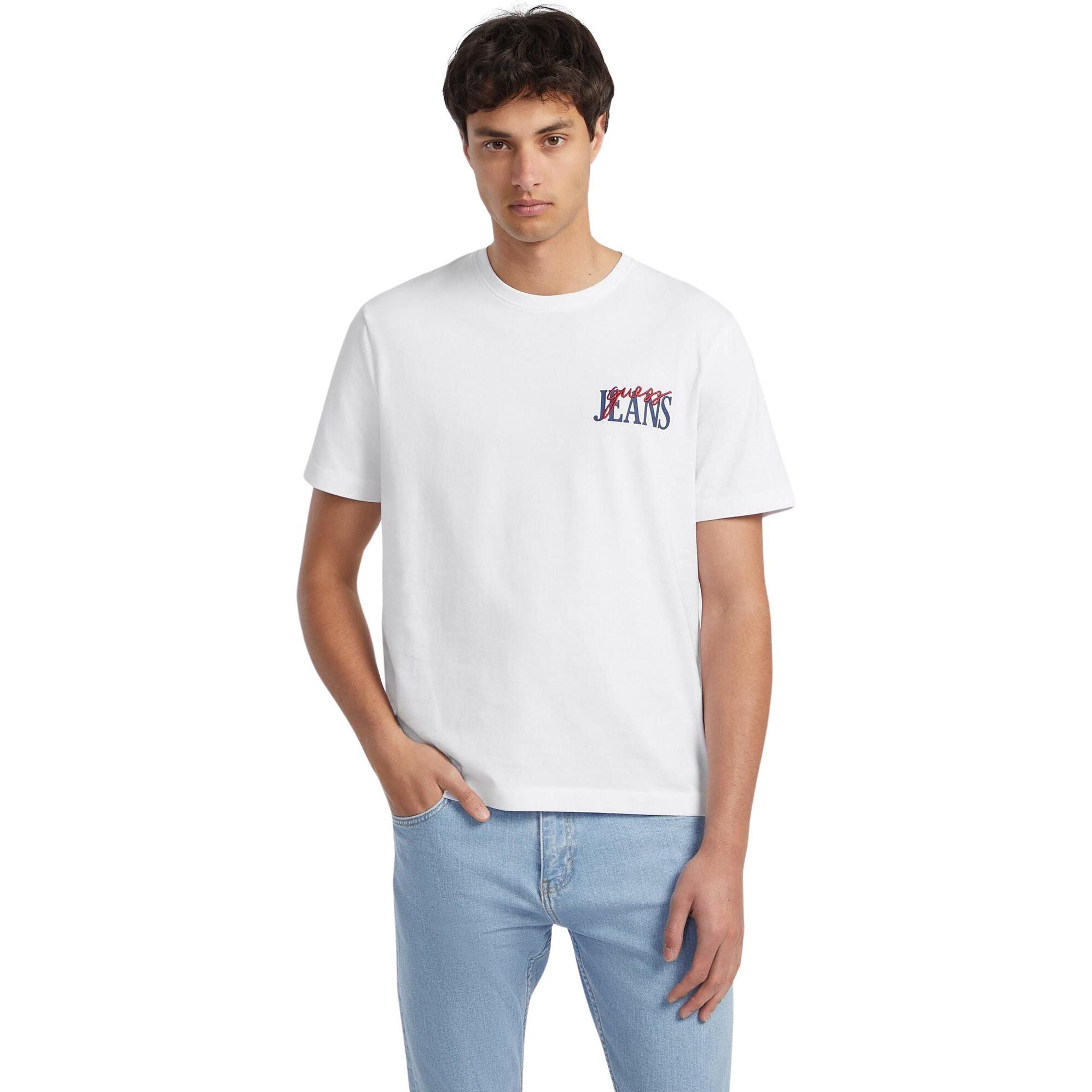Guess, Herren, Shirt, t-shirt, Weiss, (M)