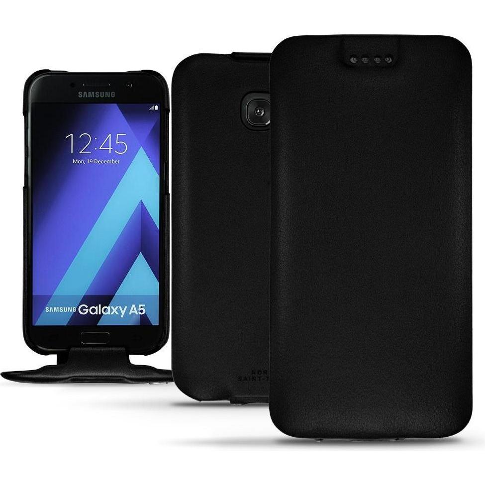 Noreve Lederschutzhülle vertikal (Samsung Galaxy A5 (2017)), Smartphone Hülle, Schwarz