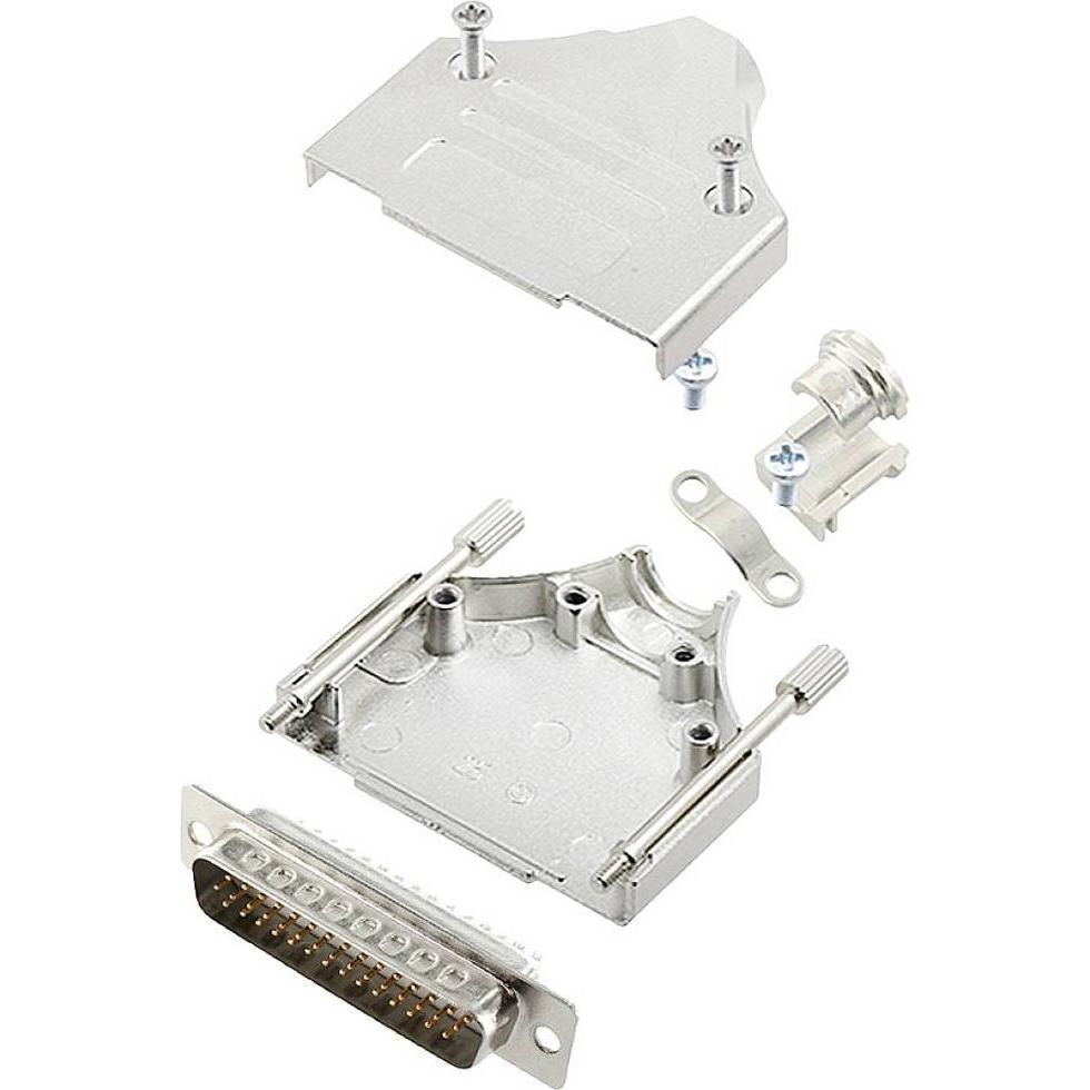 Encitech MHDM-25-HDP44-W-K 6355-8059-03 D-SUB Stiftleisten-Set 180 ° Polzahl (nu, Elektronikkabel + Stecker
