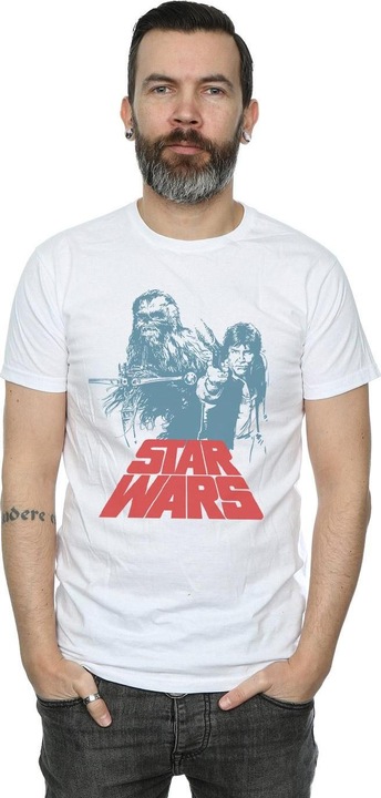 Actual product image Star Wars Mens Han Solo Chewie Duet T-Shirt (M)
