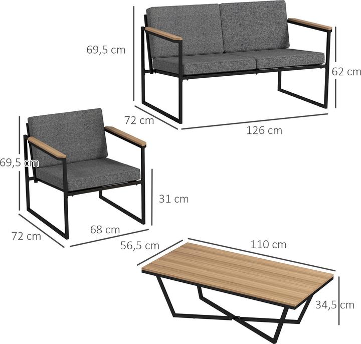 Produktbild Outsunny Gartenmöbel Set