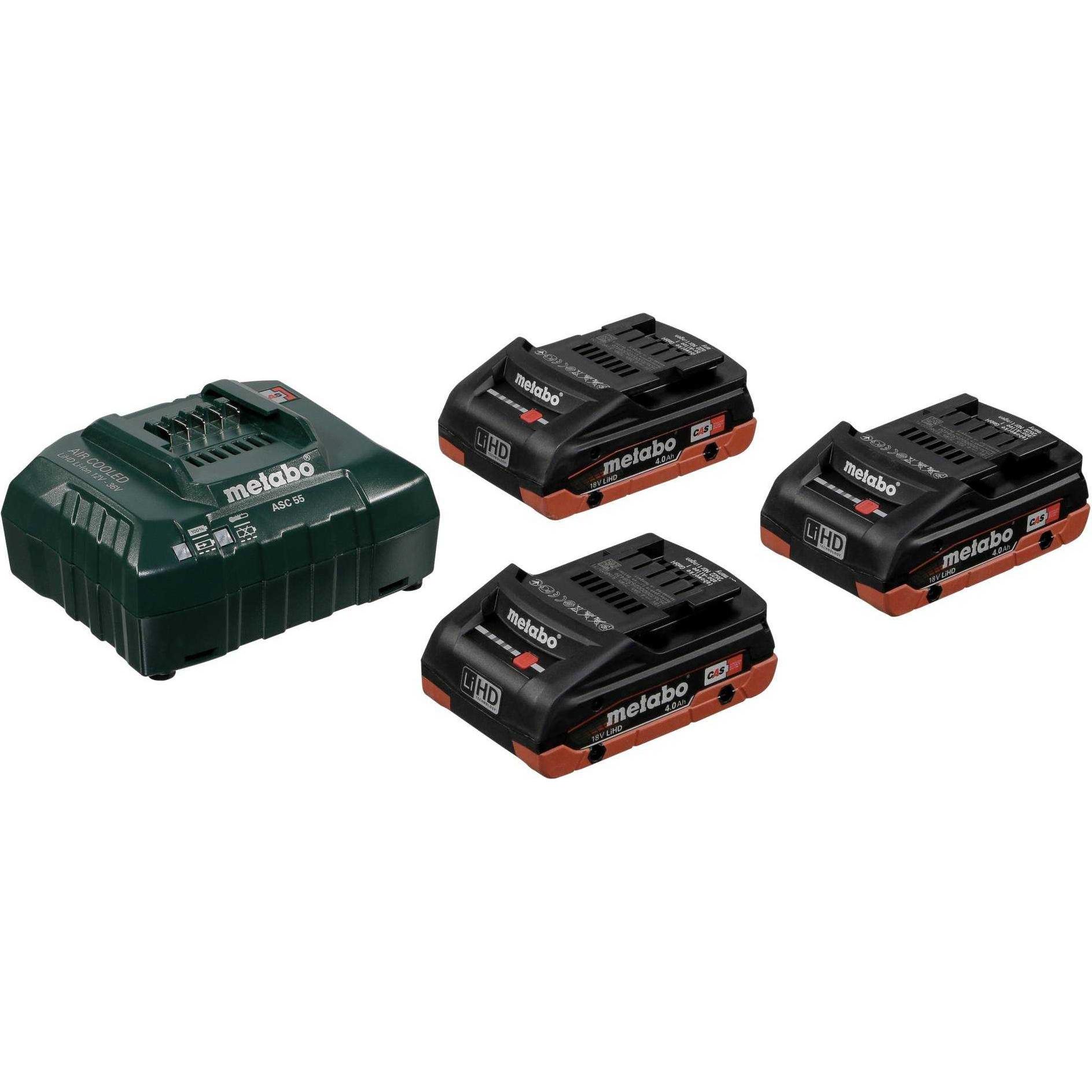 Metabo, Werkzeugakku + Ladegerät, Basis-Set 3 X LIHD 4.0 AH (18 V)