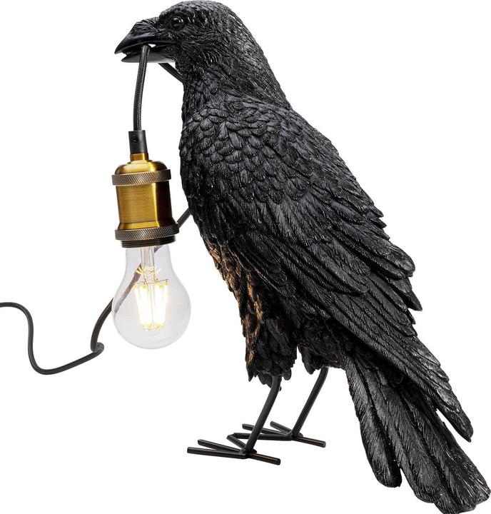 Actual product image Kare Design Table Lamp Animal Crow Mat Black (E27)