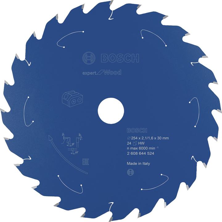 Actual product image Bosch Professional Zubehör Cordless circular saw blade Expert for Wood, 254 x 2.1/1.6 x 30, 24 teeth