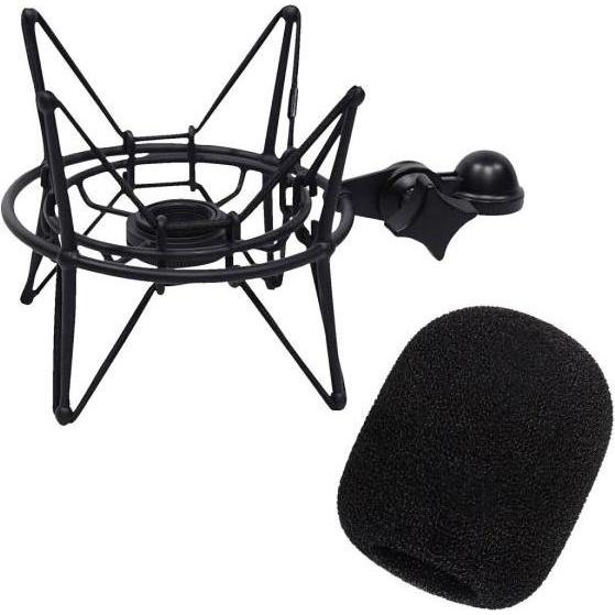 Samson SP04TB Mikrofon-Spinne Schwarz mit Popschutz, Mikrofonspinne