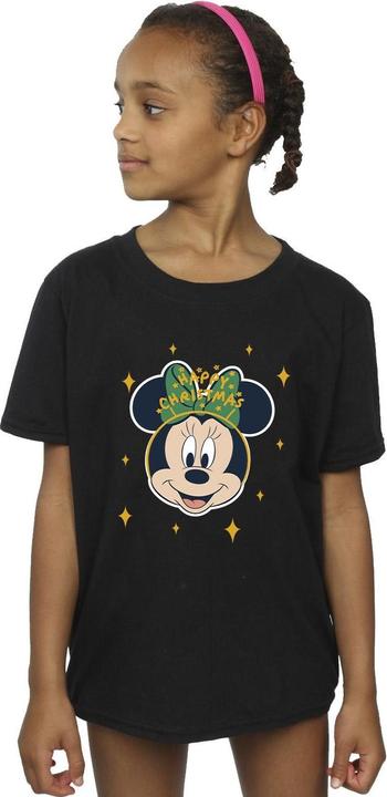 Actual product image Disney Girls Minnie Mouse Happy Christmas Cotton T-Shirt (140, 146)
