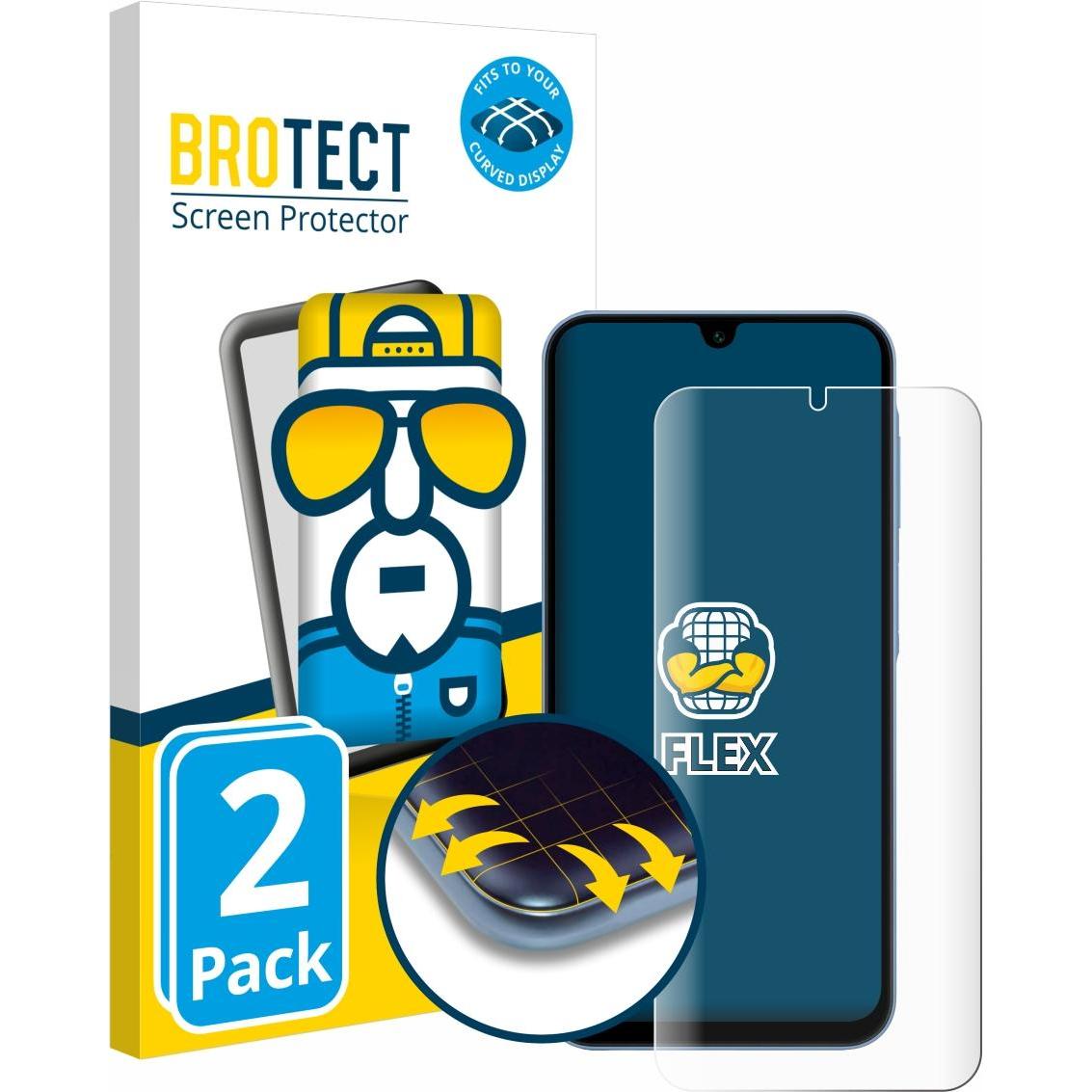 BROTECT Full-Cover Displayschutz (2 Stück, Samsung Galaxy A15), Smartphone Schutzfolie, Transparent