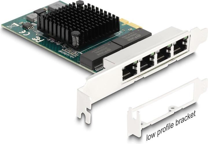 Produktbild Delock PCI Express x1 Karte zu 4 x RJ45 Gigabit LAN BCM (Mini PCI Express)