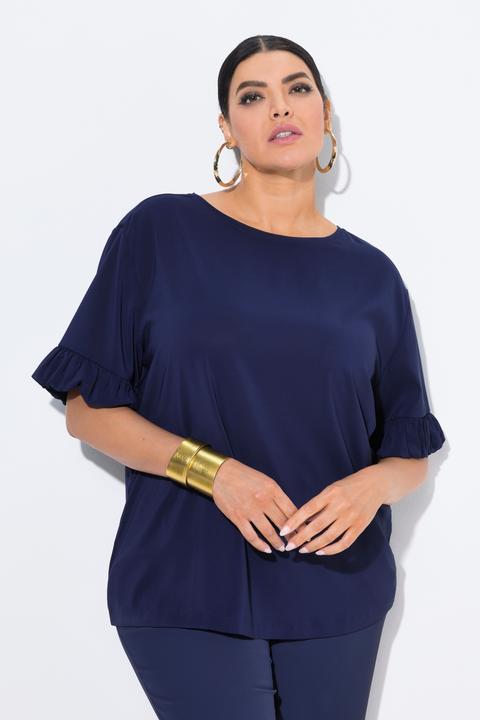 Produktbild Ulla Popken T-Shirt, Materialmix, Oversized, Rundhals, Halbarm (46, 48)