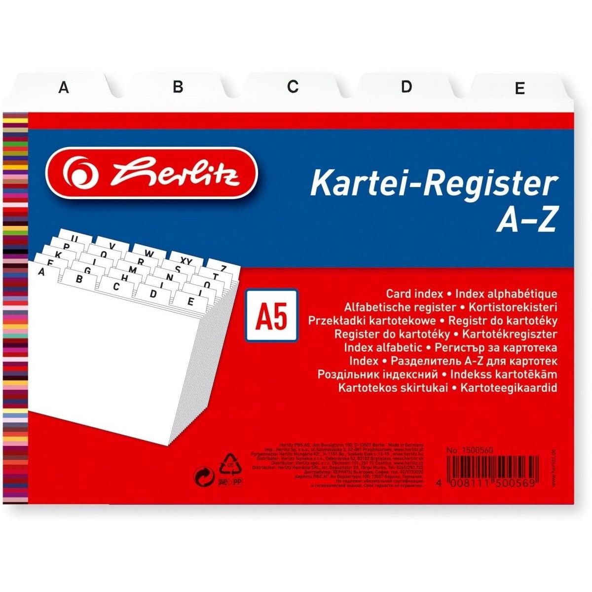 Herlitz, Kartenaufbewahrung, Karteiregister A (A5)