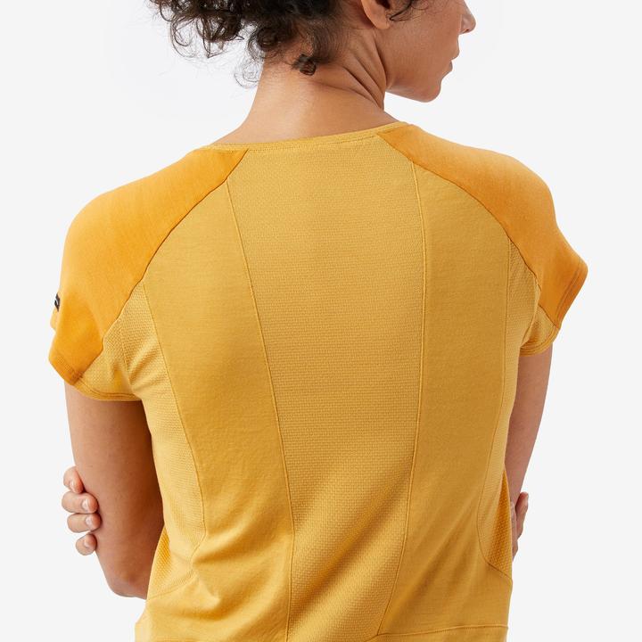 Actual product image Forclaz Merinoshirt Damen kurzarm - Merino Resist gelb (XL)