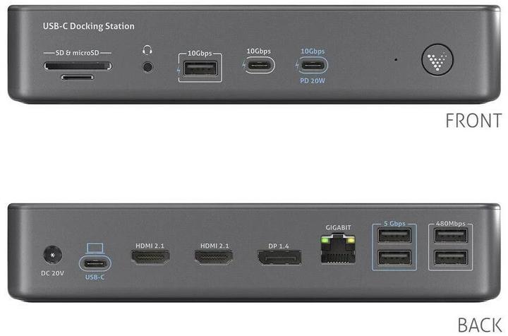 Produktbild Purelink Vuelogic - Dock - D220 - Dreifach-Display USB3.2 Gen2 MST Desk Dock - 8K-Unterstützung (USB-C, 15 Ports)