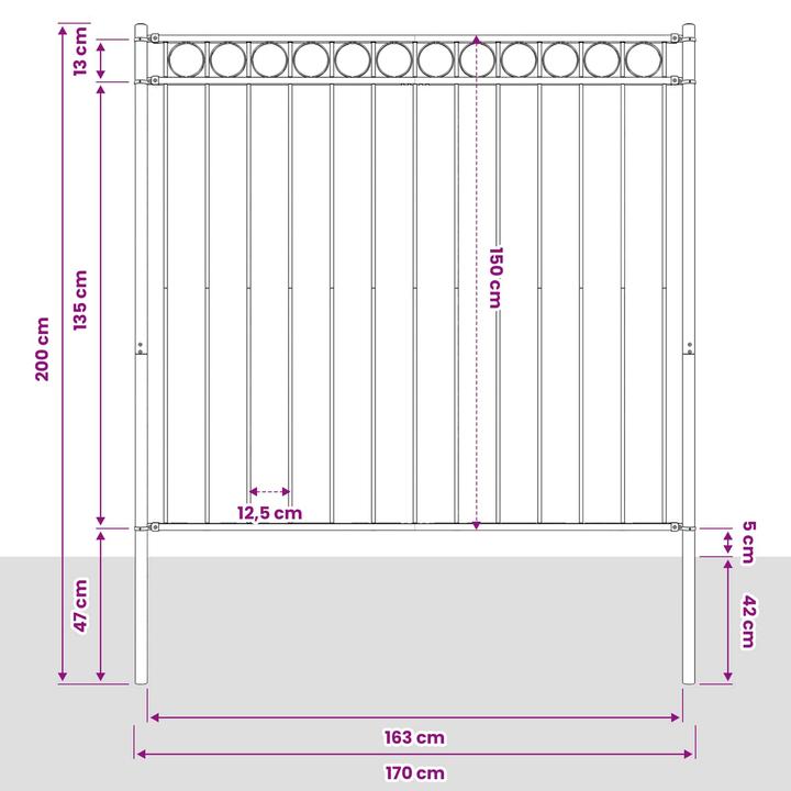 Produktbild vidaXL Moderner Zaun